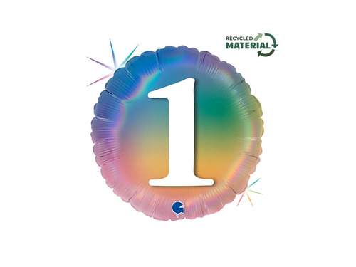 Happy 1 szivárványos kerek fólialufi - 14" - 1 db.