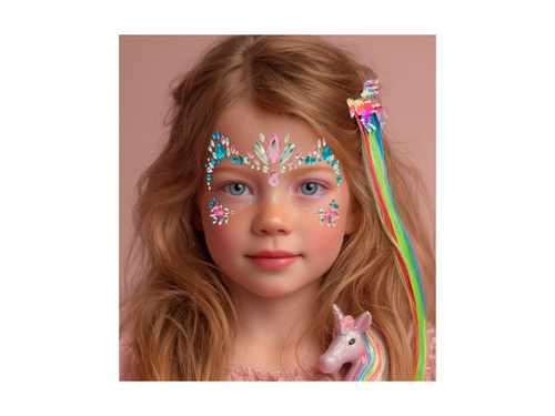 Holografikus flitteres egyszarvú hajhosszabbítás - lányoknak