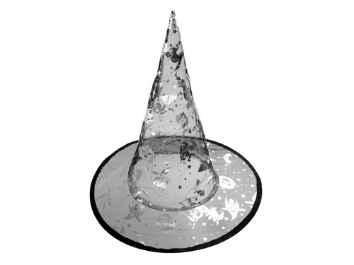 Halloween ezüst boszorkánysapka - 1 db.