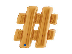 Fólialufi különleges felirat # hashtag arany - 40" - 1 db.