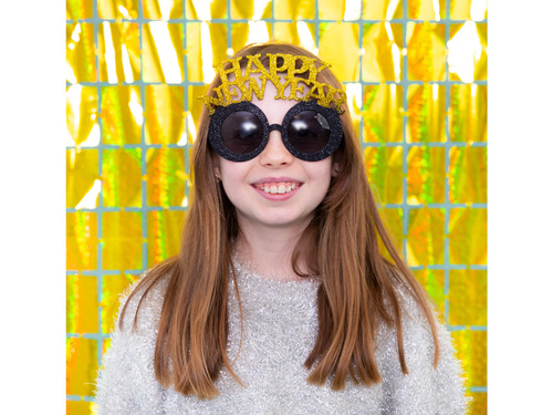 Boldog új évet szemüveg fekete és arany színben - 1 db.