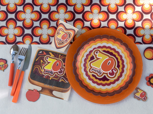 70-es évek parti papírszalvéták - 33 cm - 20 db.