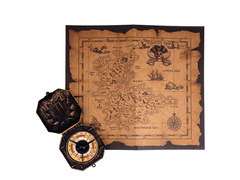 Kalóztérkép és iránytű - 2 elem.