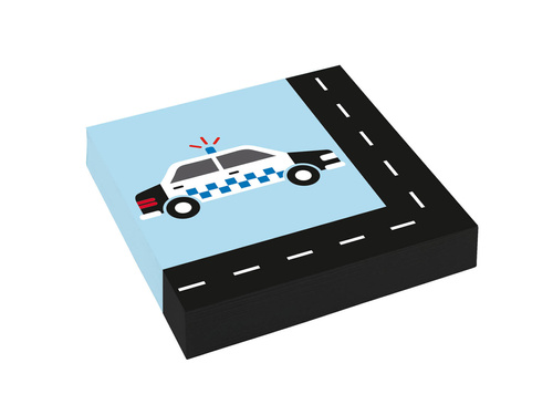 Születésnapi szalvéta Rendőrségi autó - 33 cm - 20 db.