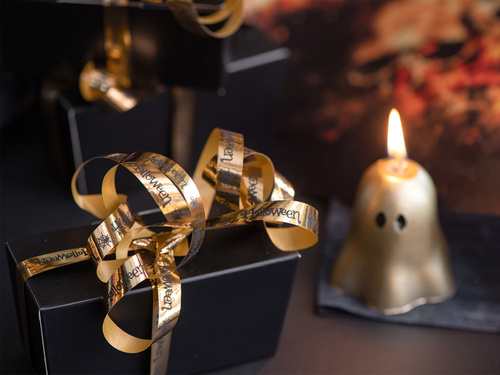 Dekoratív Halloween arany szalag - 25 m