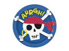 Ahoy Kalózok születésnapi papírtányér - 23 cm - 8 db.