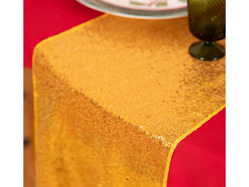 Dekorációs flitteres asztali futó - arany - 28 cm x 2 m - 1 db.