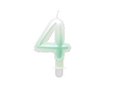 Gyöngyszám gyertya fehér és zöld - 4 - négy