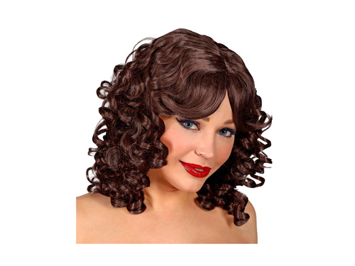 Veronica barna göndör paróka