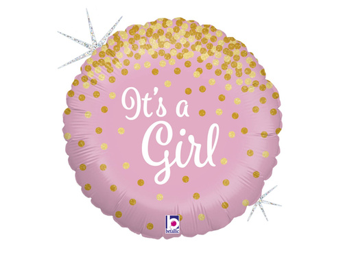 It's a Girl rózsaszín fólialufi - 46 cm - 1 db.