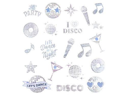 Silver Disco lemosható tetoválás - 21 db.