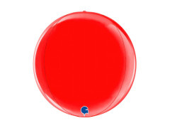 4D piros gömb fólialufi - 15" - 1 db.