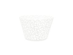 Fehér áttört cupcake liners - 10 db.