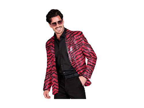 Party Fashion party kabát - rózsaszín flitteres zebra motívummal