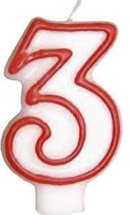 Számgyertyák piros peremmel - 30 - harminc - 2 db.