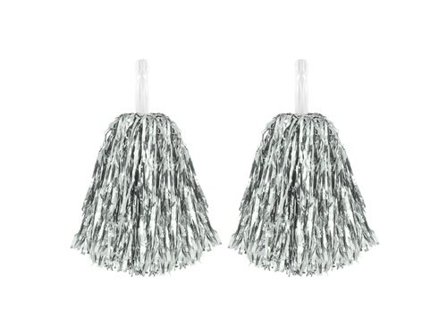 Ezüst fém pomponok - 2 db.