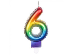Színes számgyertya - 6 - hat