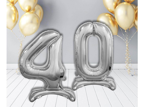 Fólia léggömb készlet 40 ezüst - 74 cm