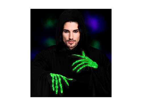 Sötétben világító 3D csontváz kesztyű