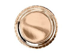 Rózsaszín és arany papírtányérok - 23 cm - 6 db.