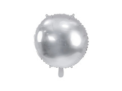 Ezüst kerek fólialufi - 35 cm - 1 db.