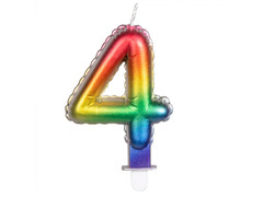 Színes számgyertya - 4 - négy