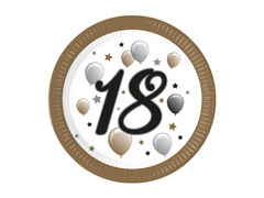 Tizennyolcadik születésnapi papírtányér - 23 cm - 8 db.