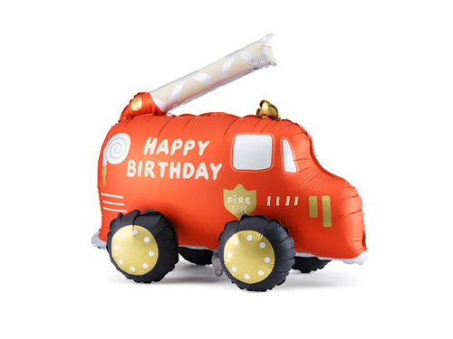 Tűzoltóautó álló fólialufi - 67 x 53 cm - 1 db.