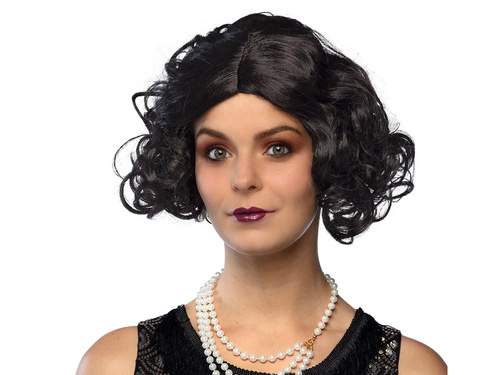 Retro fekete paróka - 1 db.