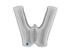 Fólia lufi W betű ezüst - 40" - 1 db.