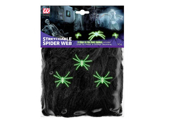 Fekete pókháló fluoreszkáló pókokkal - 1 op.