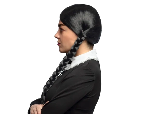 Paróka fekete copfokkal - 1 db.