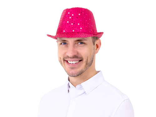 Rózsaszín flitteres kalap - 1 db.
