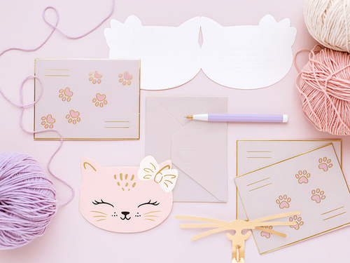 Születésnapi meghívók borítékkal Macskák - 6 db.