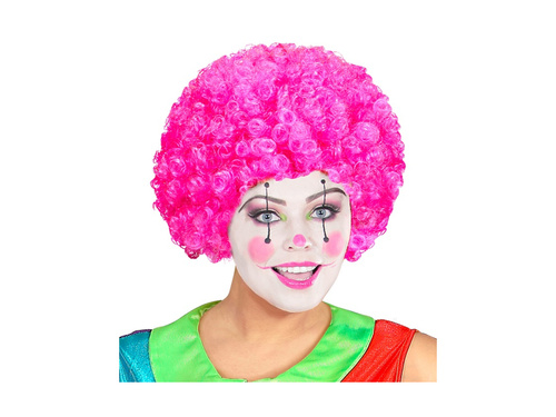 Göndör bohóc paróka rózsaszín afro haj