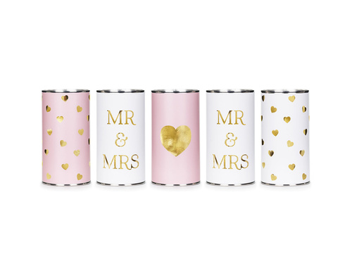 Esküvői dekorációs dobozok - 14 x 7 cm - 5 db.