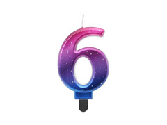 Éjszakai égbolt fém számgyertya - 6 - hat