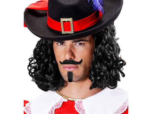 Fekete bajusz és szakáll Muskétás - 1 db.