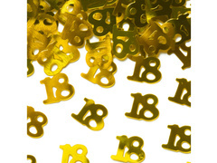 Konfetti a tizennyolcadik születésnapra arany színben - 15 g