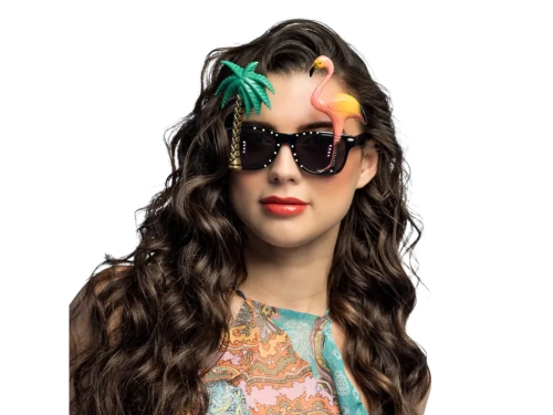 Hawaii pálma és flamingó pohár - 1 db.