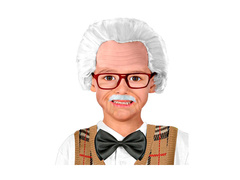 Nagyapa fejdísze bajusszal és szemüveggel