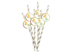 Arany egyszarvú születésnapi szívószálak - 6 db.