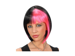 Zoey paróka - fekete, rózsaszín kiemelésekkel