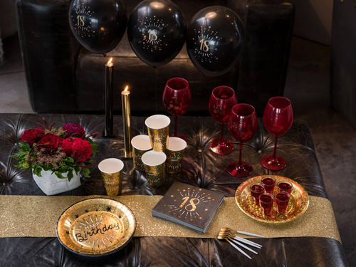 Dekoráció csillogó asztali futó - arany - 18 cm x 5 m - 1 db.