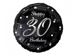 Fólialufi harmincadik születésnapra, ezüst nyomattal - 45 cm - 1 db.