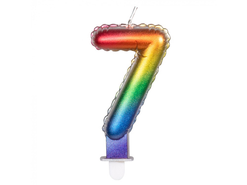 Színes számgyertya - 7 - hét