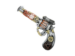 Steampunk revolver latex habból - 32 cm