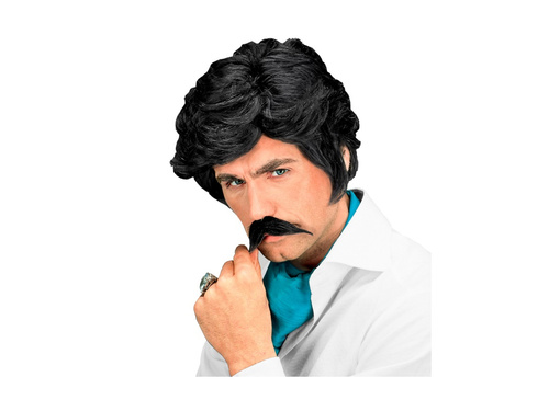 Fekete Playboy paróka bajusszal