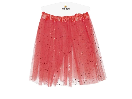 Tutu szoknya brokát piros - 40 cm - 1 db.