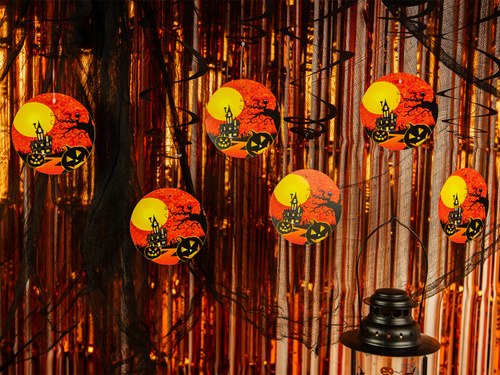 Kísértetház medál dekoráció - 6 db.